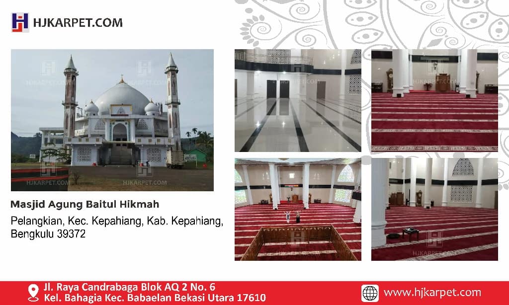 karpet masjid agung baitul hikmah kepahiang, bengkulu