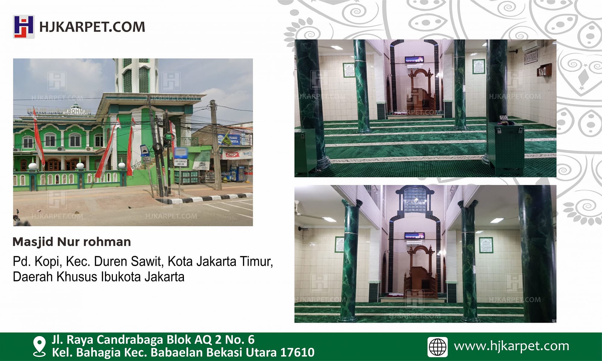 karpet masjid turki grade a di masjid nur rohman pondok kopi jakarta